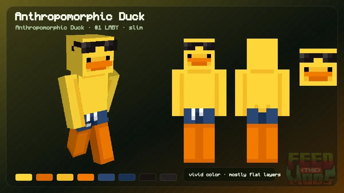 Anthropomorphic Duck Minecraft skin (Anthropomorphic Duck)