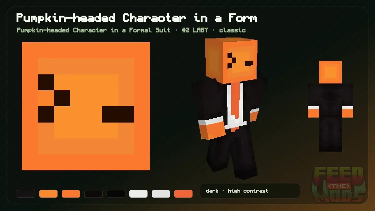 Pumpkin-headed Character in a Formal Suit Minecraft skin (Pumpkin-headed Character in a Formal Suit)
