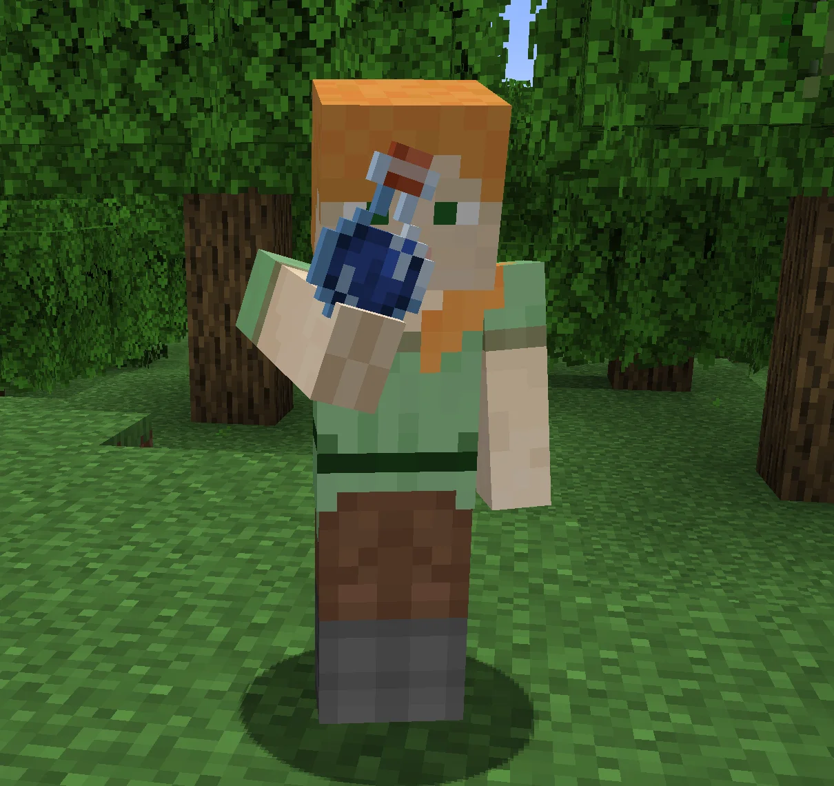 Third-person potion drinking animation