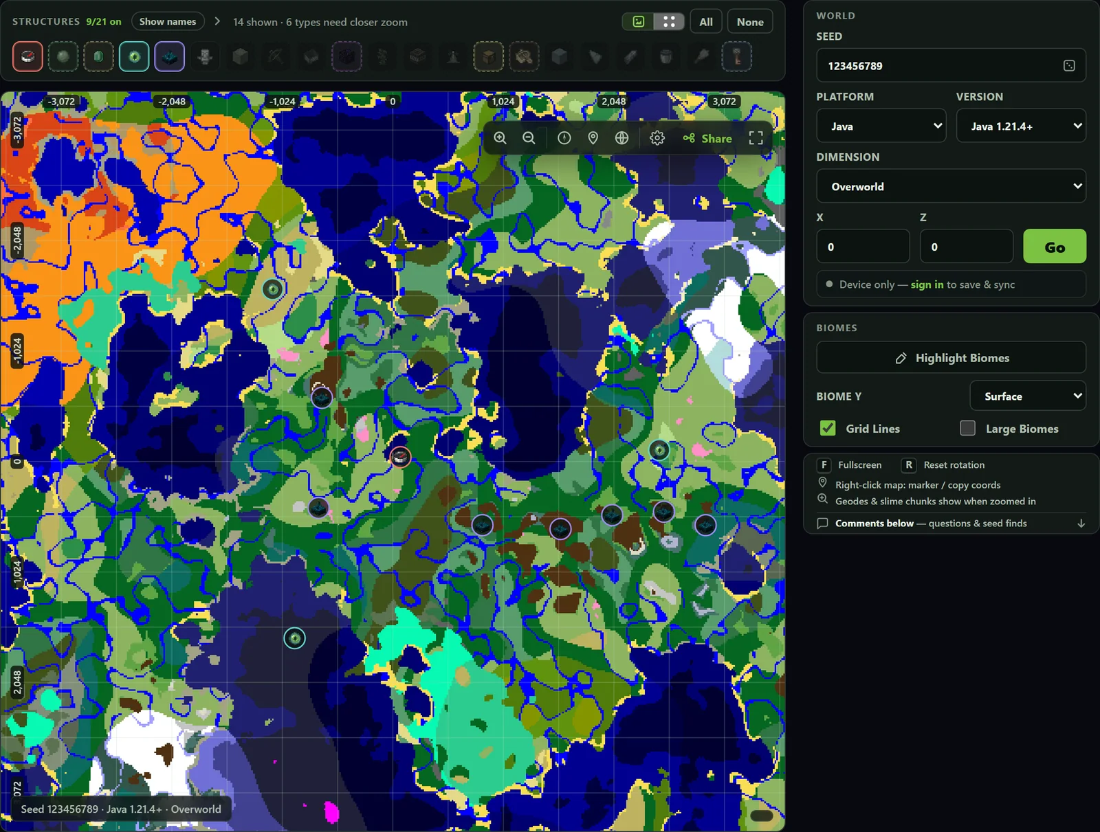 Minecraft Seed Map Guide | Find Slime Chunks, Strongholds & Biomes