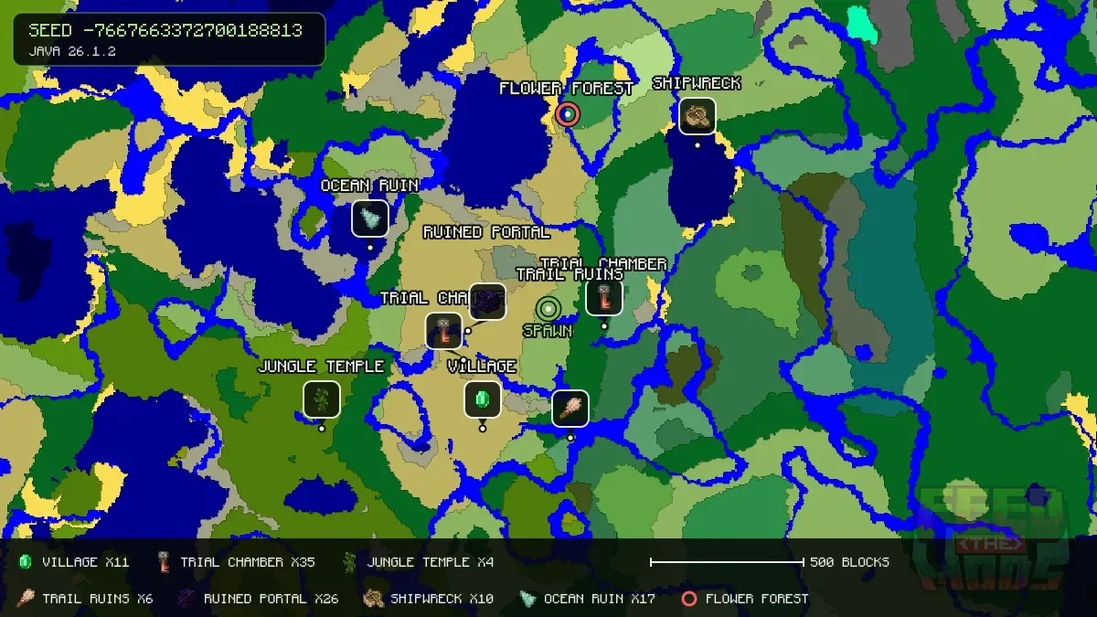 Spawn overview for seed -7667663372700188813