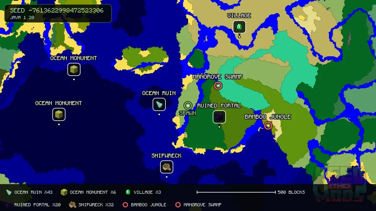 Spawn overview for seed -7613622998472523306