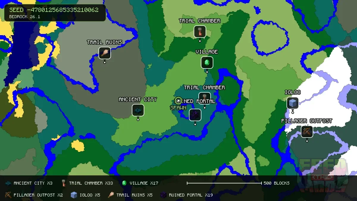 Spawn overview for seed -4780125685335210062