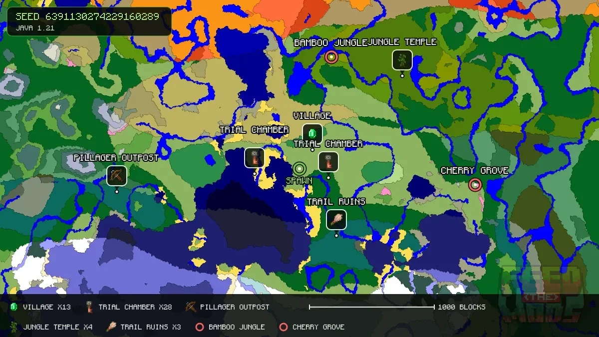 Spawn overview for seed 6391130274229160289