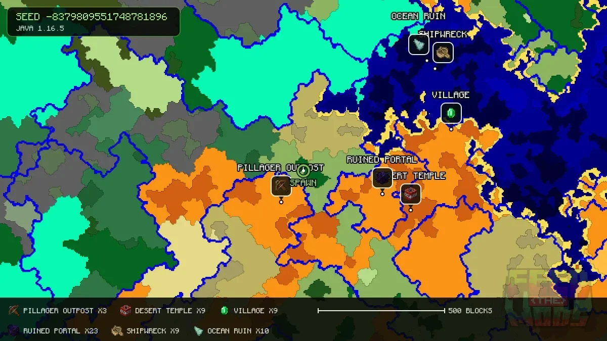 Spawn overview for seed -8379809551748781896