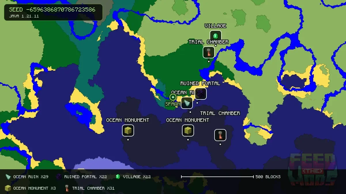 Spawn overview for seed -6596386870786723586