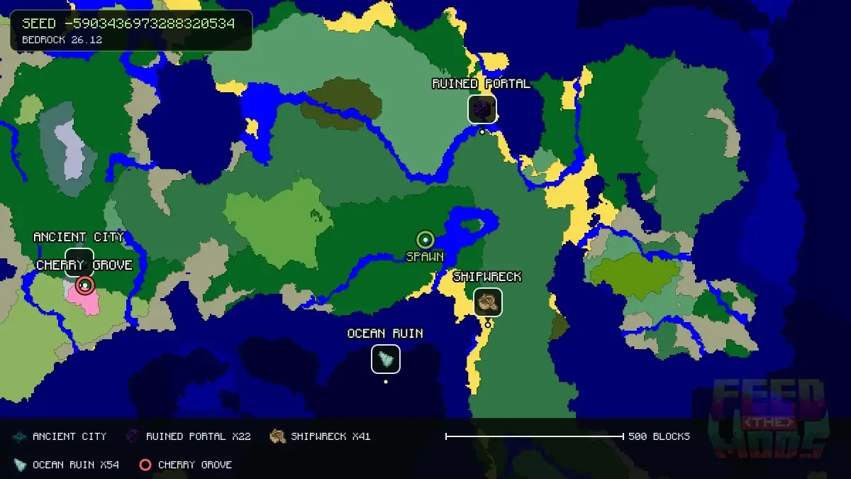 Spawn overview for seed -5903436973288320534