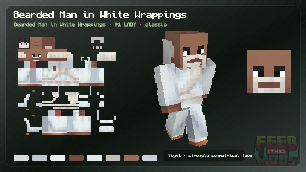 Bearded Man in White Wrappings Minecraft skin (Bearded Man in White Wrappings)